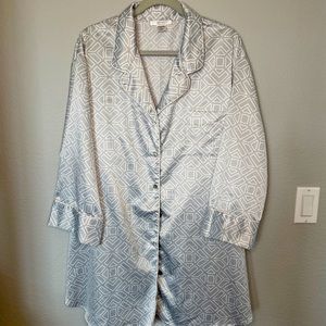 Natori Satin Menswear Styled Sleep Shirt -XL